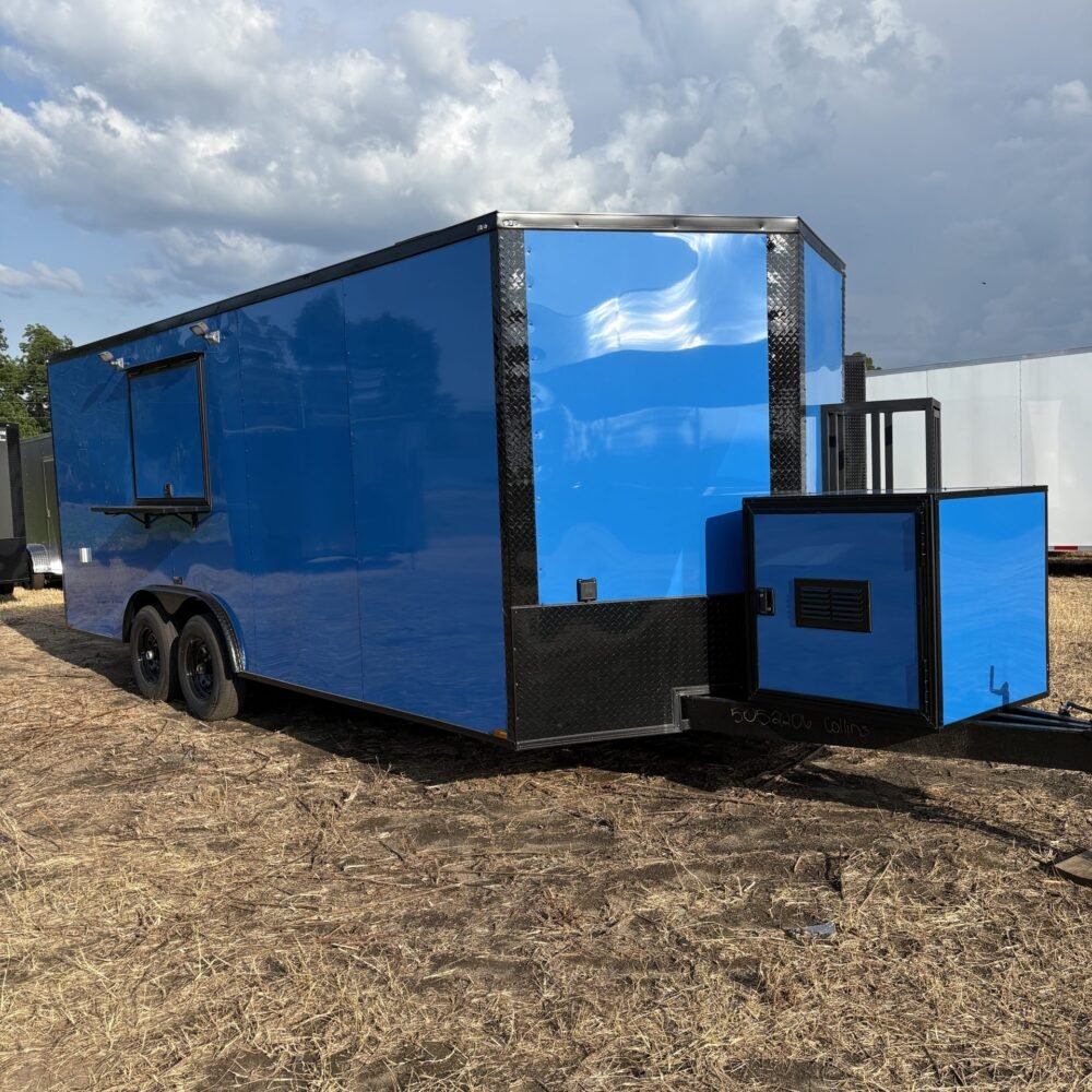 Hook and Line 8.5×20 Pepsi Blue Enclosed Concession Trailer