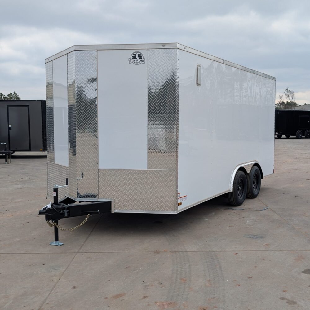 8.5×16 White Enclosed Cargo Trailer (Titanium Cargo)